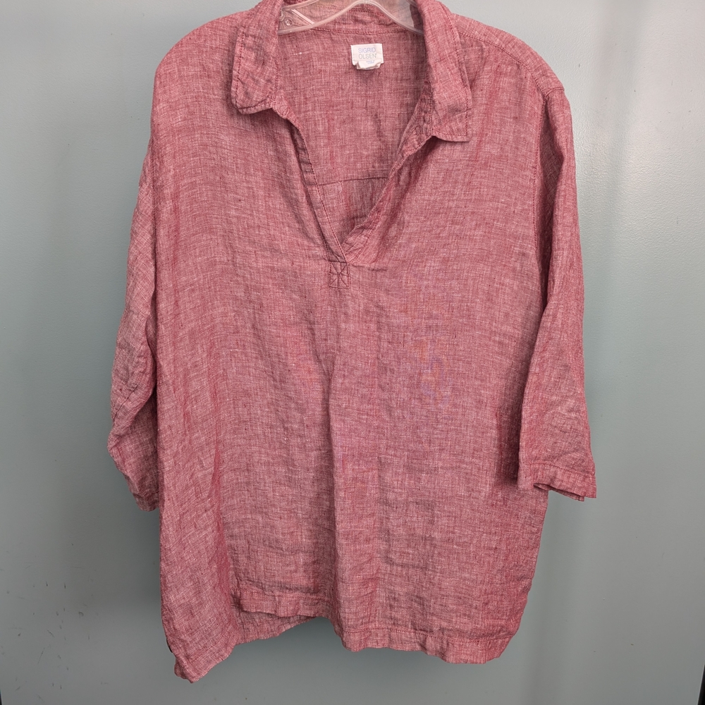 Sigrid Olsen Rose Button Down Shirt
